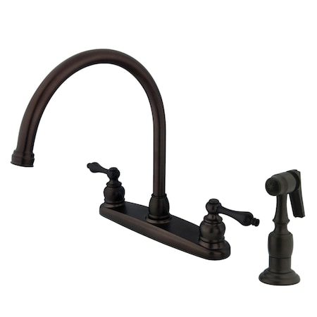 Kingston Brass KB725ALBS 8" Centerset Kitchen Faucet, Oil Rubbed Bronze KB725ALBS